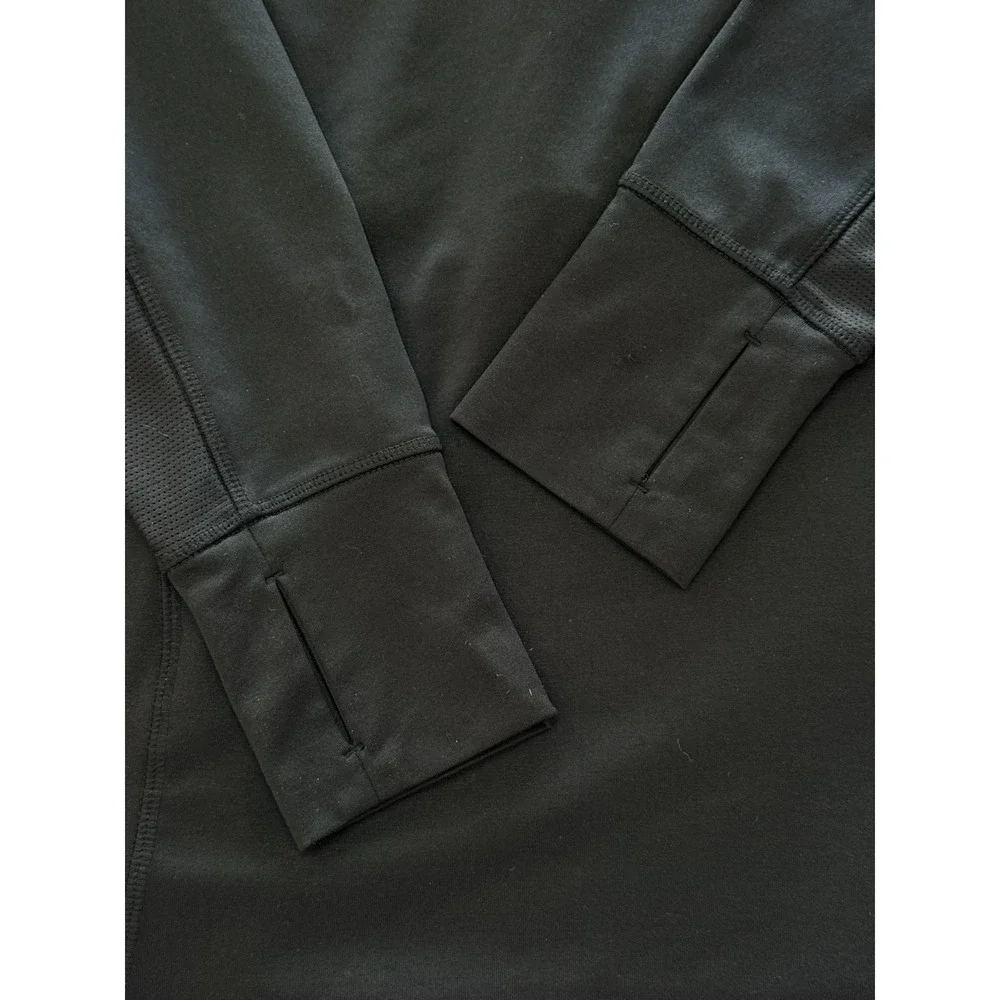 Athleta Womens Large Black 1/2 Zip Pullover Athletic Top Thumbholes Running - Picture 5 of 11